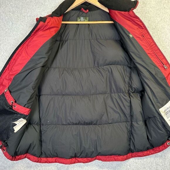 Eddie Bauer Mens Size Large 80% Goose Down Puffer Vest Red Zip Front Pockets - Picture 2 of 8